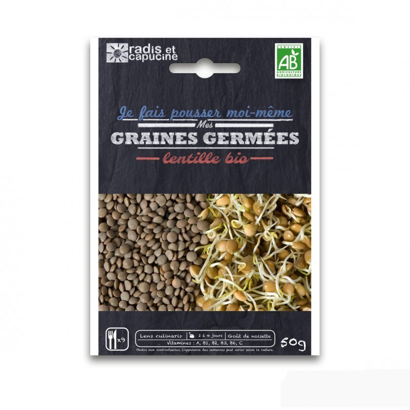 Graines à germer lentille bio, Radis et capucine