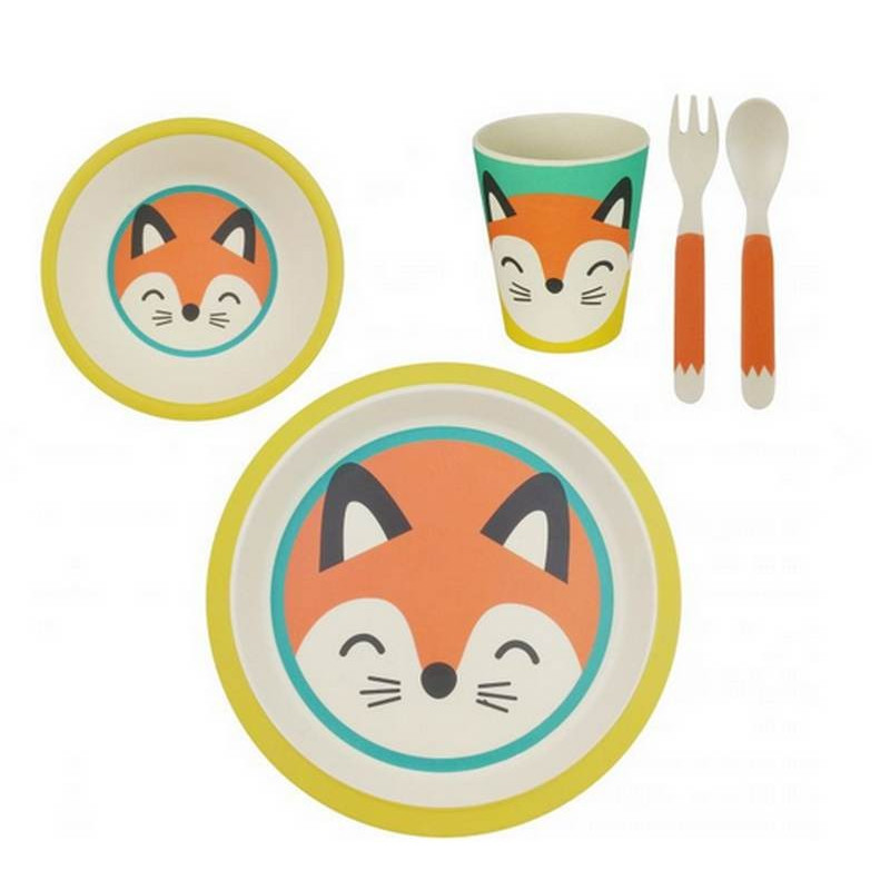 Coffret Vaisselle Fibre De Bambou Renard Assiettes Et Bols Vaisselle Dwteam In