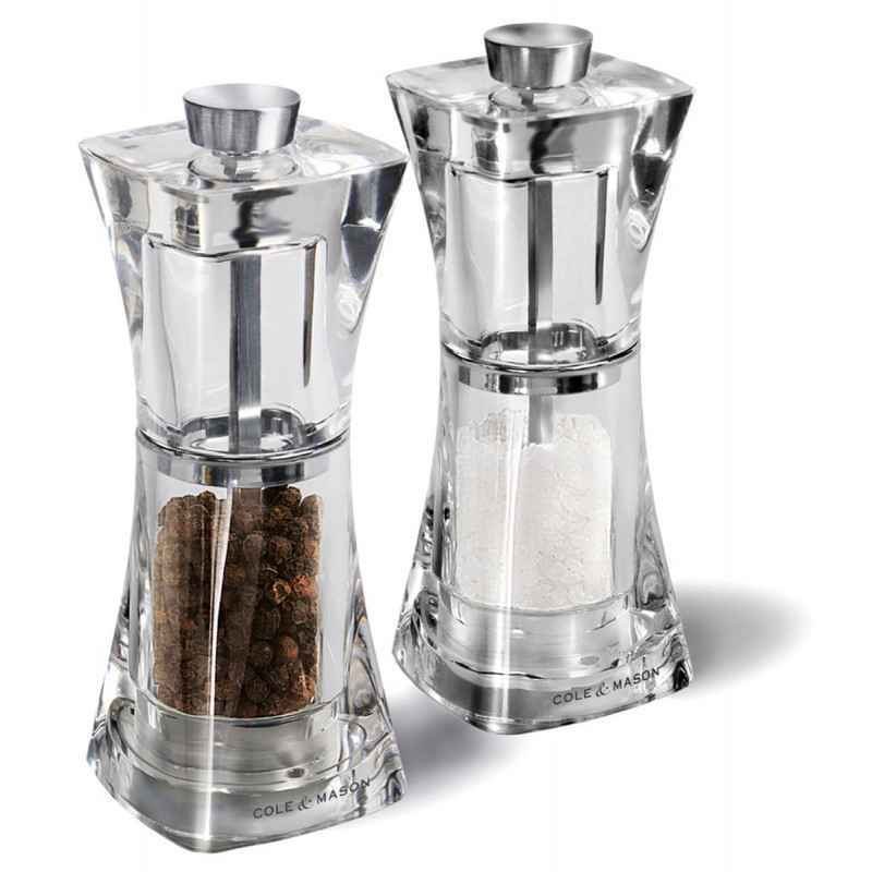 coffret moulins sel et poivre crystal, cole & mason - cole & mason