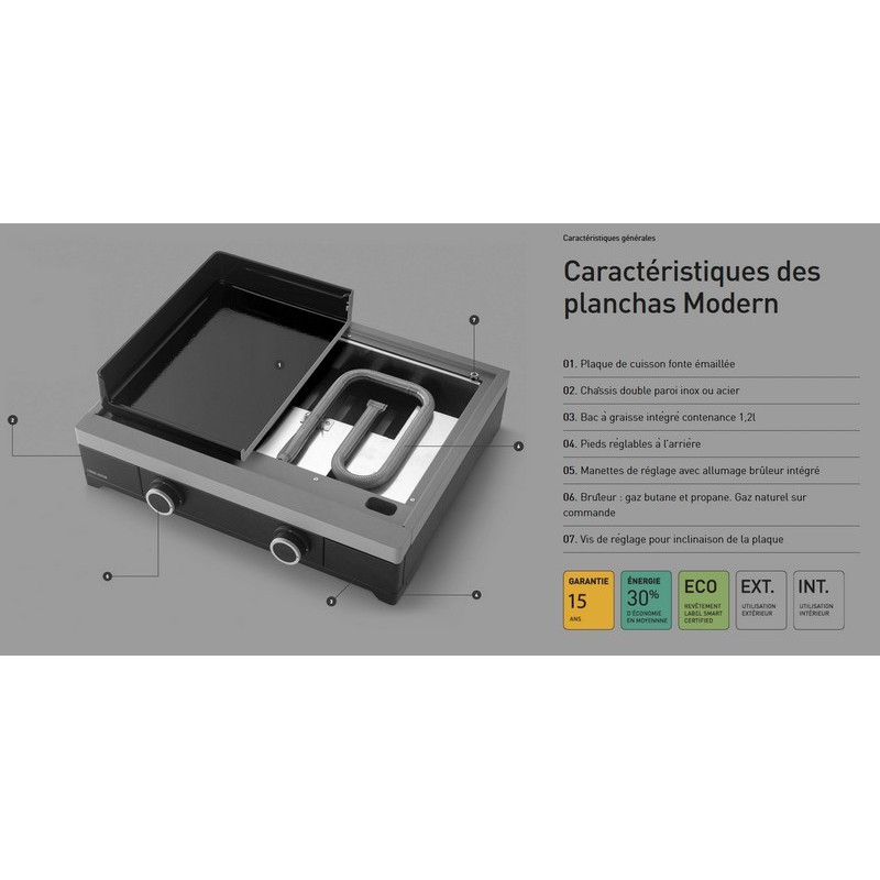 PLANCHA MODERN GAZ EN INOX 75 - Forge Adour