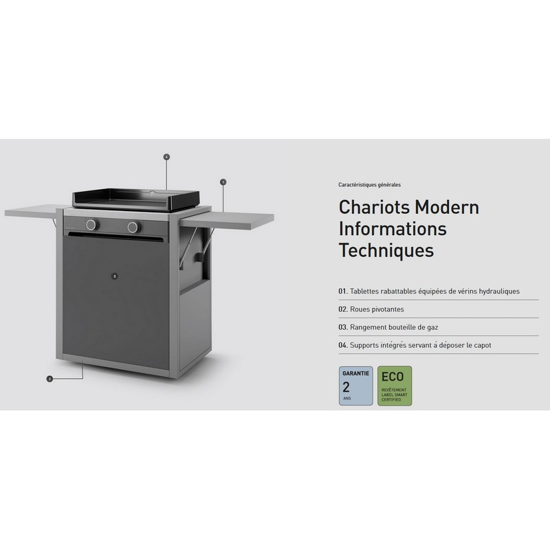 ▷ Modern 60 électrique inox + chariot