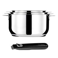 Série de 3 casseroles + poignée Salvaspazio, Lagostina