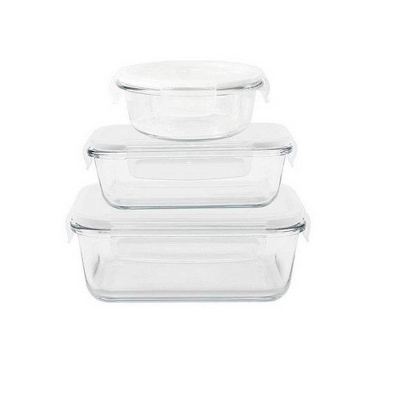 Set de 3 boîtes multiformes en verre, Pebbly