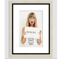Cadre photo bois beige clair et filet noir Scandi, Emdé