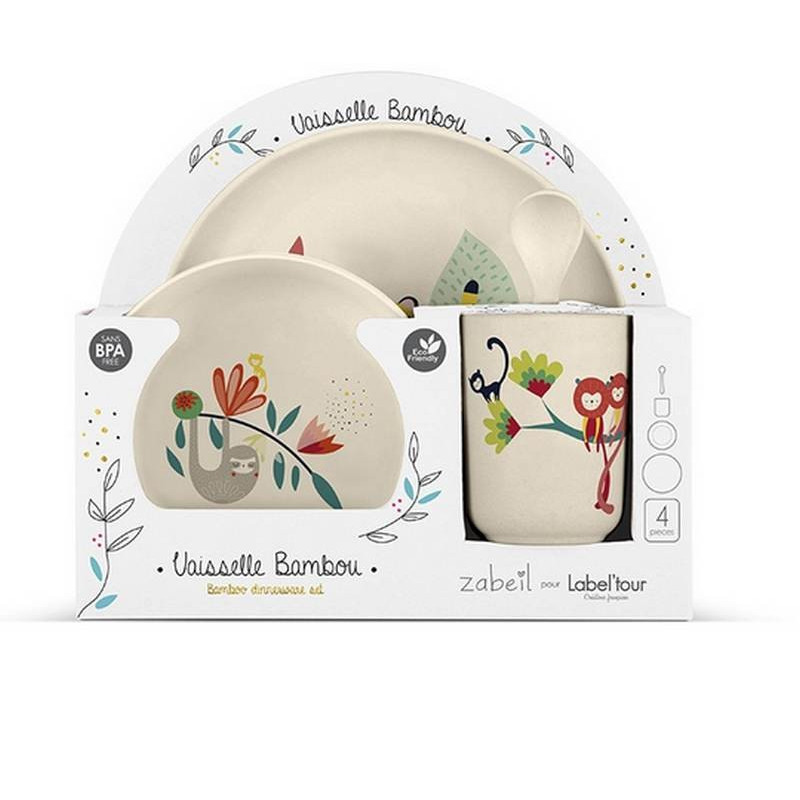 Acheter Coffret Bambou Jungle Label Tour Coffret Vaisselle Enfant Vaisselle Enfant Label Tour