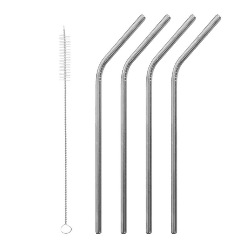 Qwetch - Paille Coudée Inox, Qwetch LOT X 4 - Qwetch