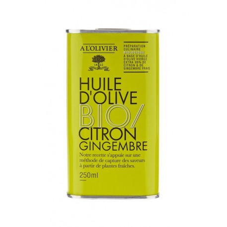 Huile d'olive Bio Citron & Gingembre, A L'OLIVIER