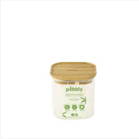 Boîte en verre couvercle bambou empilable, pebbly