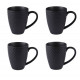 Coffret 4 mugs "Snow" noir, Table Passion