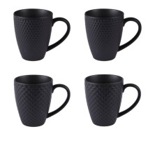 Coffret 4 mugs "Snow" noir, Table Passion