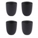 Coffret 4 mugs "Snow" noir, Table Passion