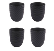 Coffret 4 gobelets "Snow" noir, Table Passion