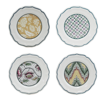 Coffret 4 assiettes 16.5 cm Dominoté, Faïencerie de Gien