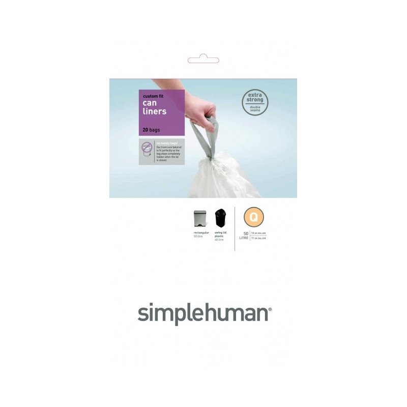 Simplehuman - Sacs poubelle 50L-Q, Simplehuman - Simplehuman