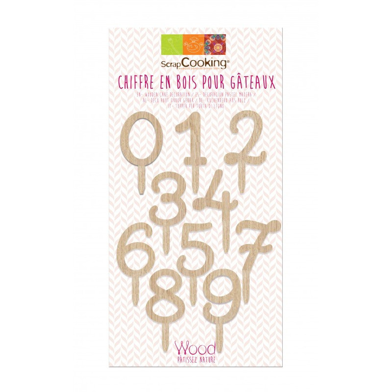 Scrapcooking - Cake topper bois chiffres de 0 à 9, ScrapCooking - ScrapCooking