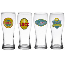 Coffret 4 verres à bière décorés, Table Passion