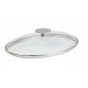 Couvercle ovale en verre 30cm, platine, Cristel