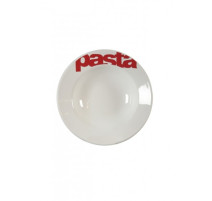 Assiette creuse en porcelaine 26cm pasta rouge