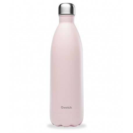 bouteille isotherme pastel 1 l, qwetch rose - qwetch