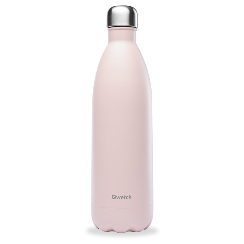 bouteille isotherme pastel 1 l, qwetch rose - qwetch