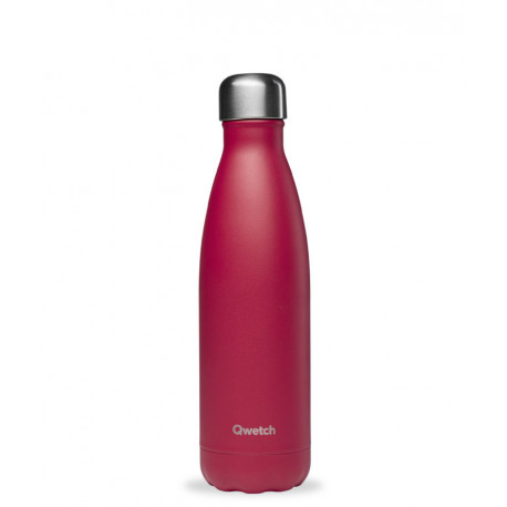 bouteille isotherme matt framboise, qwetch 500 ml - qwetch