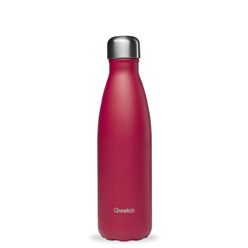 bouteille isotherme matt framboise, qwetch 500 ml - qwetch