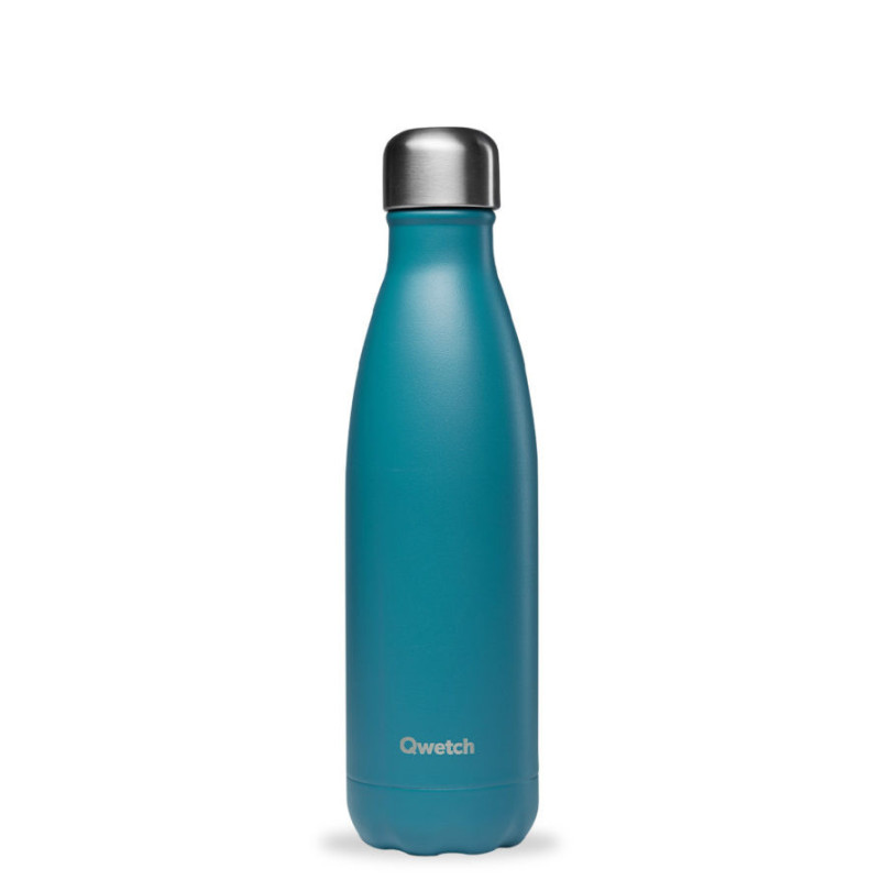 bouteille isotherme matt bleu canard, qwetch 500 ml - qwetch