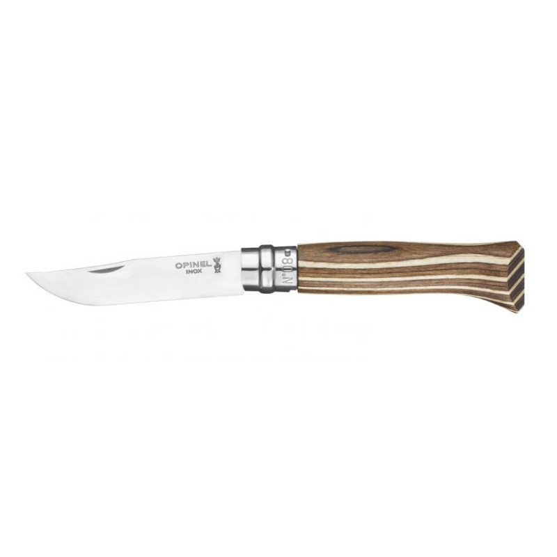 OPINEL - Couteau N°8 Bouleau lamellé brun, Opinel - OPINEL