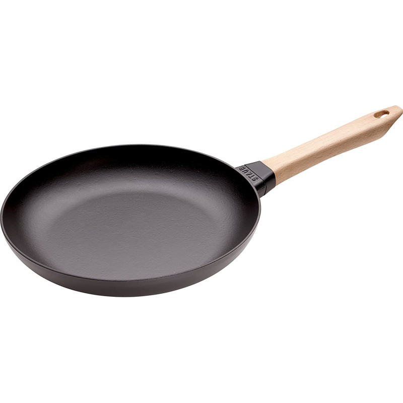 poêle en fonte manche en bois, staub 24 cm - staub