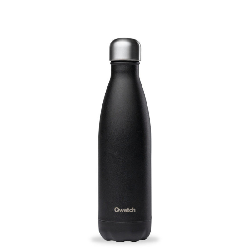 bouteille isotherme matt noir, qwetch 500 ml - qwetch