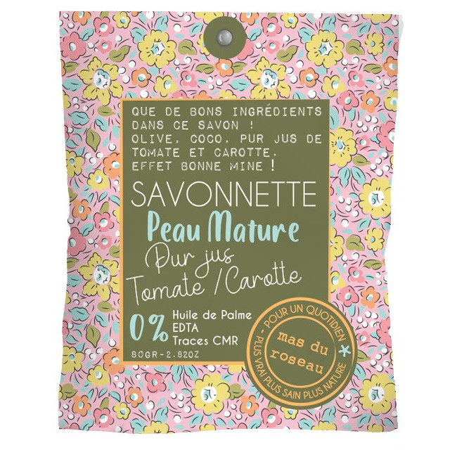 Savonnette Peau mature Pur jus Tomate/Carotte, mas du roseau