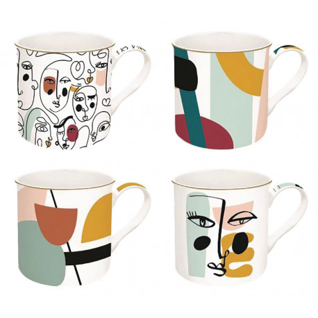 set de 4 mugs modernism, easy life - easy life