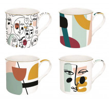 Set de 4 mugs Modernism, Easy Life