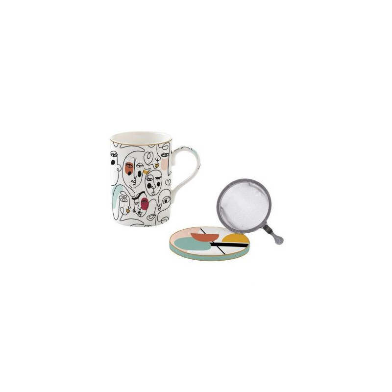 Coffret tisanière 35 cl en porcelaine avec filtre inox Kilimandjaro