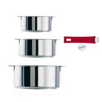 Série de 3 casseroles amovibles Mutine framboise , Cristel