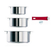 Série de 3 casseroles amovibles Mutine framboise , Cristel