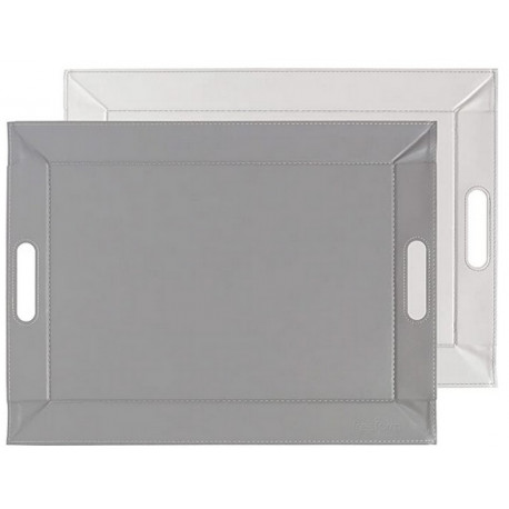 plateau set de table 45 cm x 35 cm, freeform gris/blanc - freeform