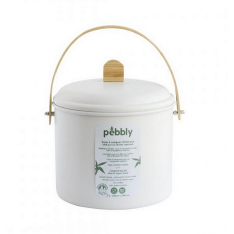 seau compost 7l, pebbly crème - pebbly