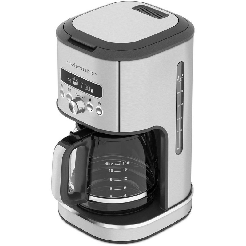 Riviera-et-Bar, BCF550, Cafetière Programmable Inox 1,8 L, 950 W, 18 Tasses, Sélecteur D'Arôme