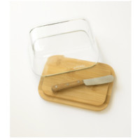 Beurrier verre bambou + couteau, Pebbly