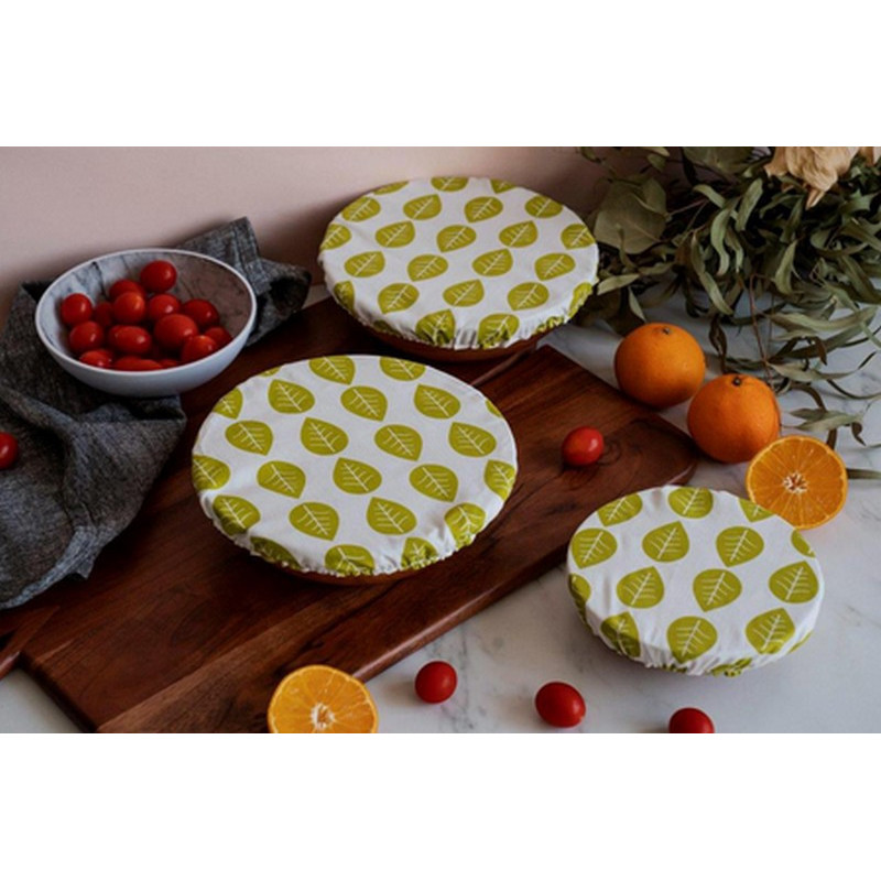 Nuts - Set de 3 couvre-bols assortis 100% coton, Nuts Feuille - Nuts