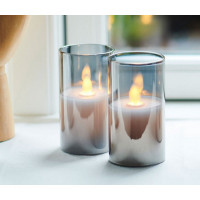 Set de 2 mini  bougies Led Ivy gris, Sirius