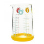 Verre mesureur en verre et silicone jaune 0.5L, Pebbly.