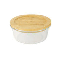 Boîte ronde en verre et bambou, Pebbly