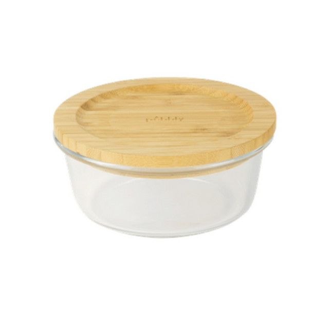 Boîte ronde en verre et bambou, Pebbly