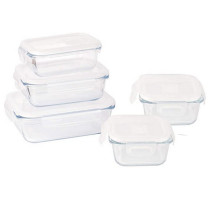 Set de 5 boîtes en verre, Pebbly