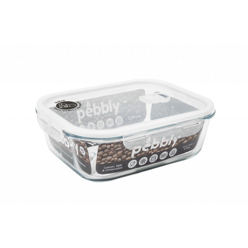 Pebbly - Boîte rectangulaire en verre 2.25L, Pebbly - PEBBLY