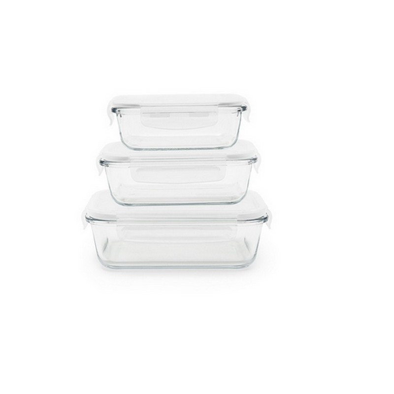 Pebbly - Set de 3 boites rectangulaires en verre , Pebbly - PEBBLY