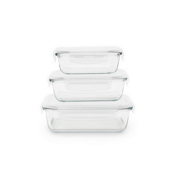 Set de 3 plats rectangulaire 1L/650ml/400ml, Pebbly