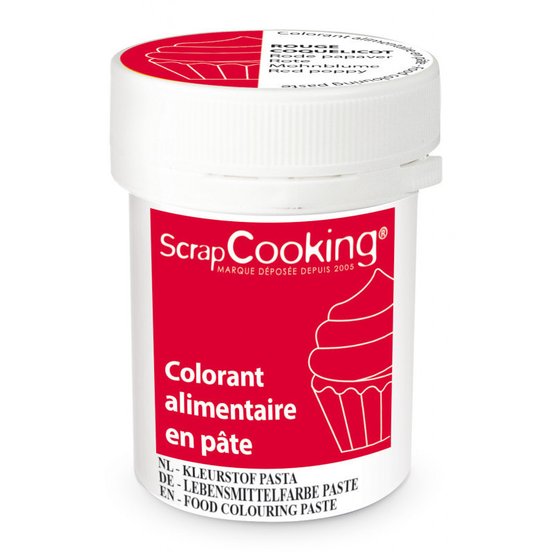 Scrapcooking - Colorant alimentaire en pâte colorée 20g , ScrapCooking Rouge Coquelicot - ScrapCooking